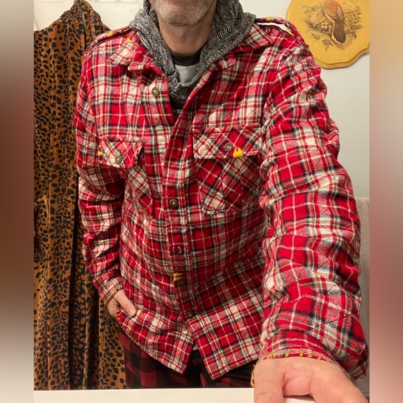PRPS heavy quilted/padded flannel, sz M-L (see description) Badass! - Picture 15 of 17